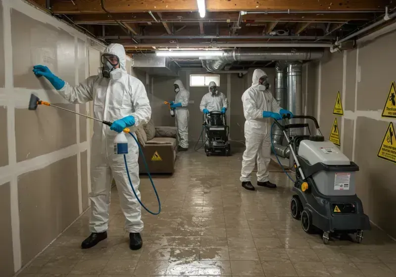 Basement Moisture Removal and Structural Drying process in West Point, VA